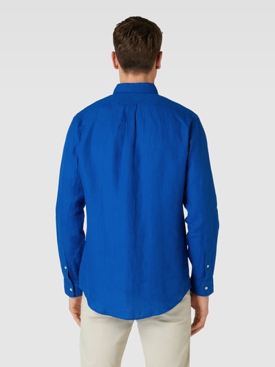 Polo Ralph Lauren Custom fit linnen overhemd met labelstitching Marineblauw - 5