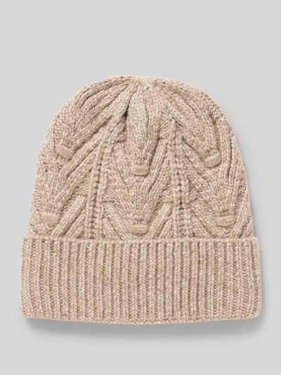 ICHI Strickmütze mit Strukturmuster Modell 'IAMYNTE' Beige 1