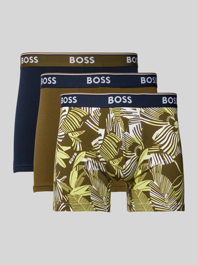 BOSS Boxershorts mit elastischem Label-Bund im 3er-Pack Gruen 1