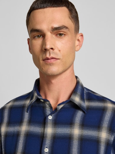 Officine Générale Slim Fit Freizeithemd mit Kentkragen Marine 3