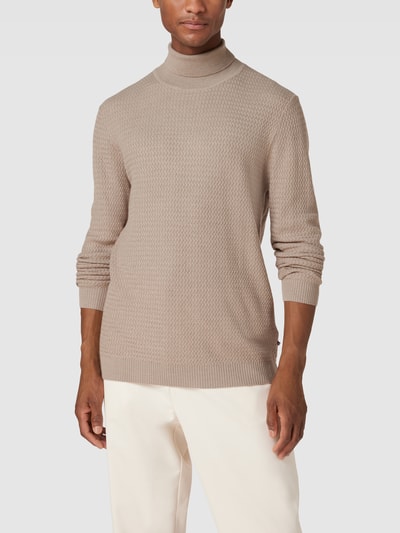 CG - Club of Gents Pullover met rolkraag en structuurpatroon Beige - 4