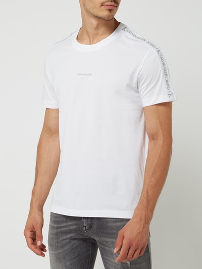 Calvin Klein Jeans T-Shirt mit Logo-Streifen  Weiss 4