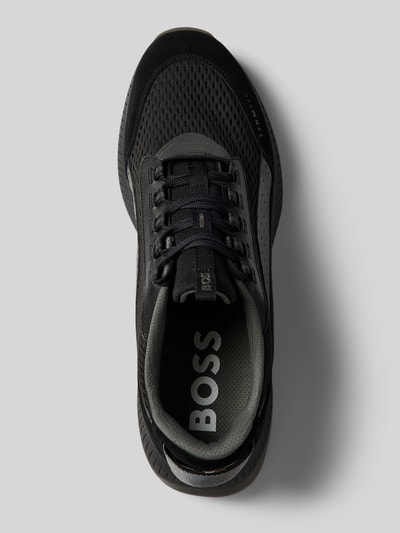 BOSS Ledersneaker mit Label-Details Black 3