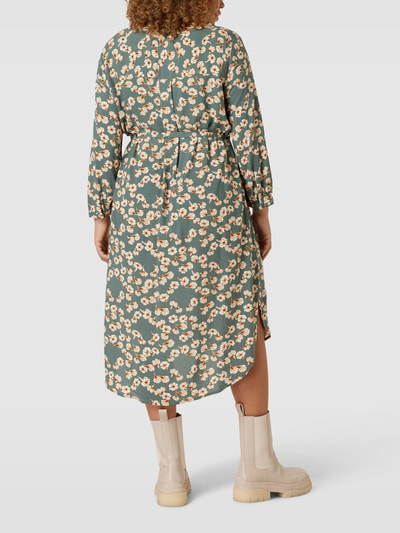 ONLY CARMAKOMA PLUS SIZE blousejurk met bloemenmotief Rietgroen - 5