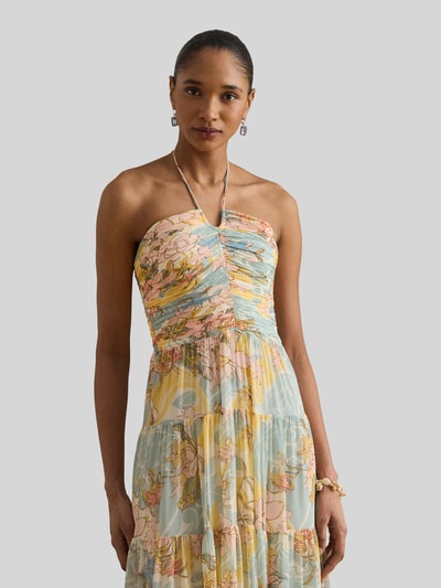 Lauren Ralph Lauren Neckholder Abendkleid mit Allover-Muster Beige 4