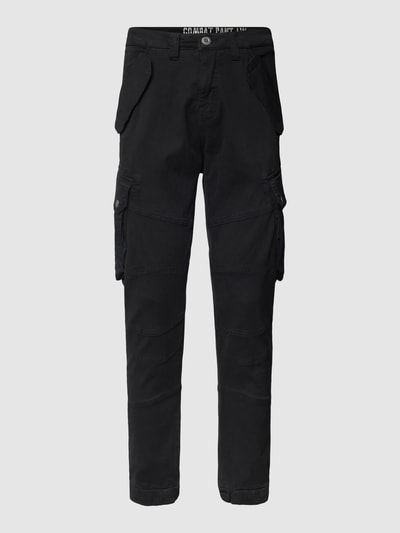 Alpha Industries Cargohose mit Label-Details Modell 'COMBAT' Black 2