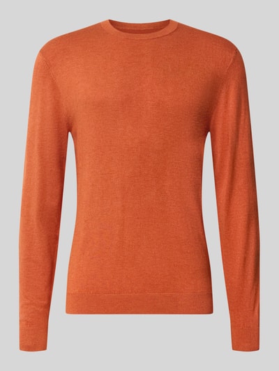 MCNEAL Strickpullover mit geripptem Rundhalsausschnitt Dunkelorange Melange 1