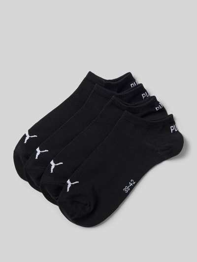 Produktfoto, Sneakersocken im 4er-Pack mit gerippten Bündchen von PUMA, mieszanka bawełny z dodatkiem streczu, detal z logo, zestaw 4 szt.