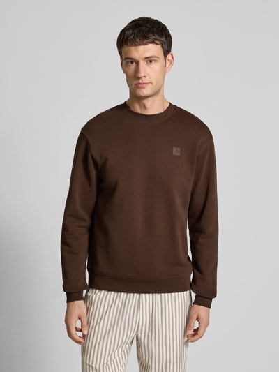 Scotch & Soda Sweatshirt met labeldetail Donkerbruin - 4
