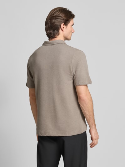 Samsøe Samsøe Regular Fit Poloshirt mit Reißverschluss Modell 'OLLI' Beige 5