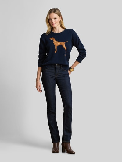 Lauren Ralph Lauren Regular Fit Pullover mit Hundemotiv Marine Melange 1