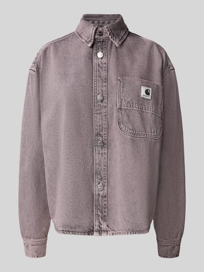 Carhartt Work In Progress Relaxed fit jeansoverhemd met borstzak, model 'Georgia' Roze - 2