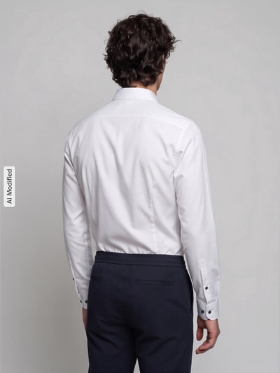OLYMP Level 5 Body Koszula biznesowa o kroju slim fit z mieszanki bawełny Biały 5