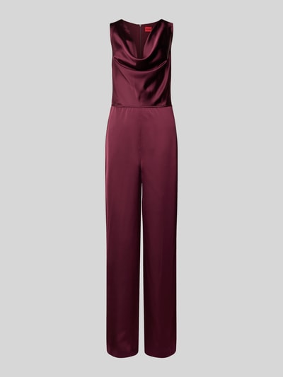HUGO Taillierter Jumpsuit aus Satin Modell 'KIMARI-1' Bordeaux 2