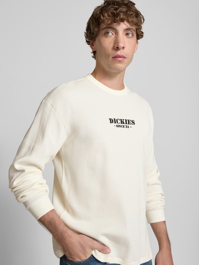 Dickies Shirt met lange mouwen, labelstitching en ronde hals Offwhite - 3
