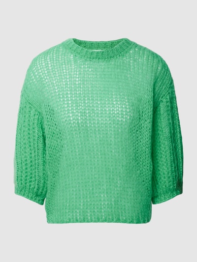 POM Amsterdam Gebreide pullover met 3/4-mouwen, model 'Dreamy' Groen - 2