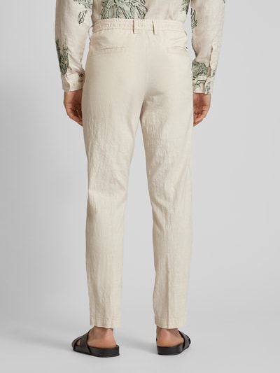 BOSS Spodnie o kroju regular fit z tunelem model ‘Kane’ Beżowy 5