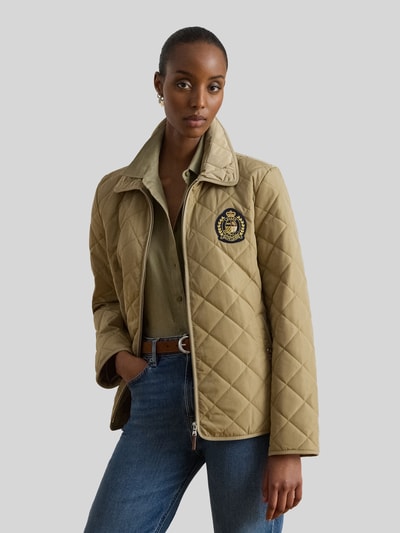 Lauren Ralph Lauren Kurtka pikowana o kroju regular fit z wyhaftowanym herbem Piaskowy 4