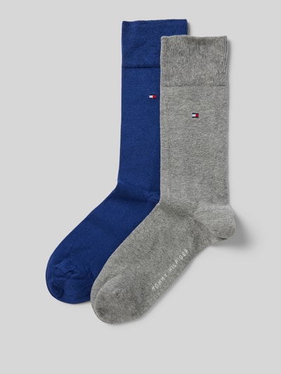 Tommy Hilfiger Skarpety z detalem z logo w zestawie 2 szt. model ‘CLASSIC SOCK’ Królewski niebieski 1