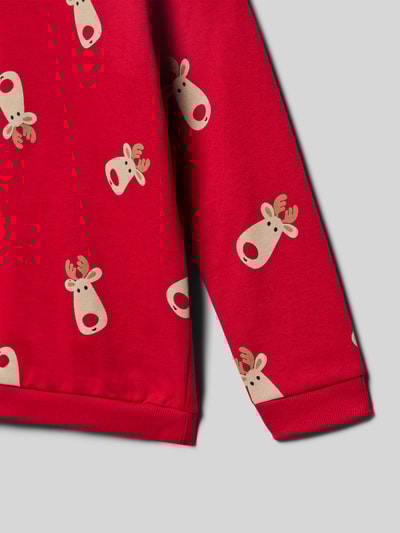 Blue Seven Sweatshirt met ribboorden Rood - 2