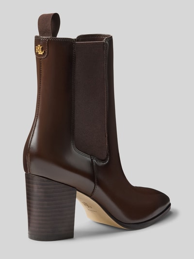 Lauren Ralph Lauren Botki z naturalnej skóry z detalem z logo Ciemnobrązowy 4
