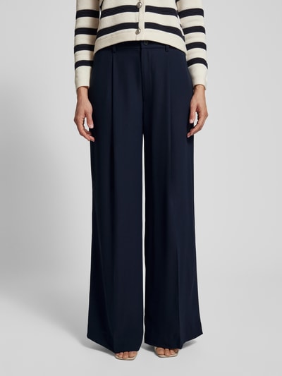 Lauren Ralph Lauren Stoffen broek met bandplooien, model 'KIRAHN' Marineblauw - 4