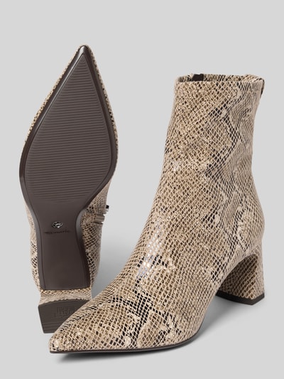 Tamaris Sztyblety z obcasem w kształcie banana Beżowy 4