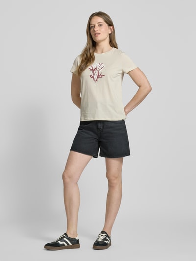 Tom Tailor T-shirt o kroju regular fit z czystej bawełny Beżowy 1