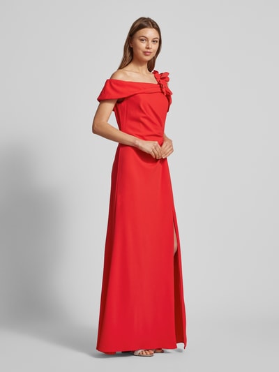 Adrianna Papell Abendkleid mit floralen Applikationen Rot 1