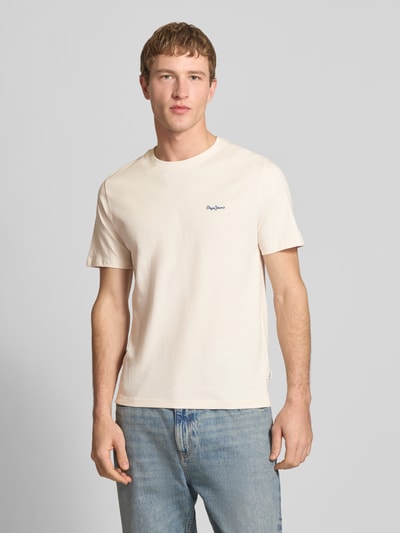 Pepe Jeans Regular Fit T-Shirt aus reiner Baumwolle Modell 'CONNOR' Ecru 4