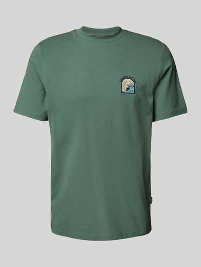 Blend T-Shirt mit Motiv- und Statement-Stitching Modell 'JOBBE' Oliv 2