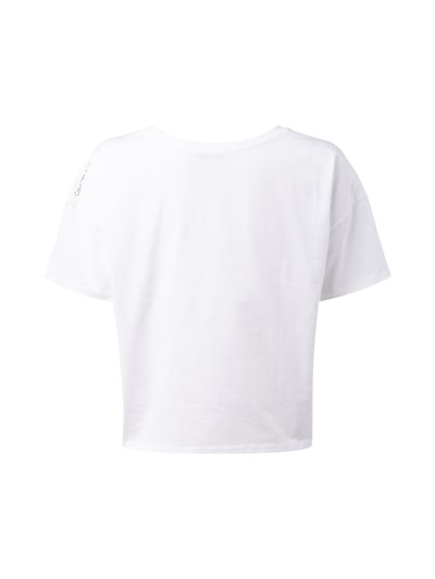 Calvin Klein Jeans T-Shirt in verkürzter Passform mit Logo-Print Weiss 4