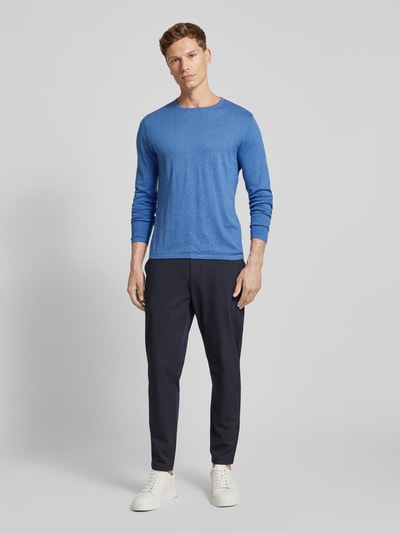 Christian Berg Men Gebreide pullover met ronde hals Blauw gemêleerd - 1