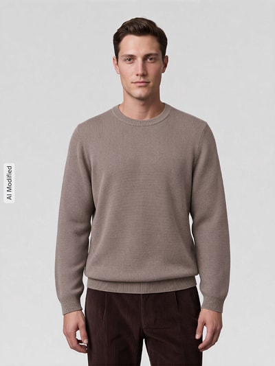 Marc O'Polo DENIM regular fit pullover van puur katoen Taupe - 4