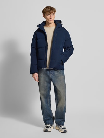Jack & Jones Gewatteerd jack met ritszakken, model 'OWEN' Donkerblauw - 1