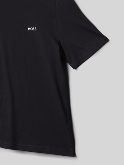 Produktfoto, Regular Fit T-Shirt aus reiner Baumwolle von BOSS, Kinder T-Shirt, Optik: Unifarben, Label-Stitching-Applikation, Rundhals, Kurzarm, Materialverarbeitung: Jersey