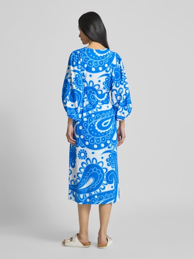 Seidensticker Midi-jurk van een mix van katoen en linnen Koningsblauw - 5