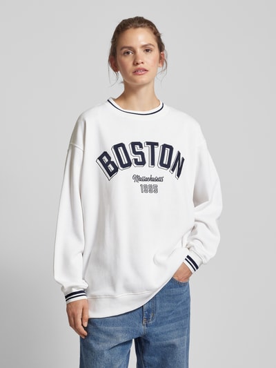 Only Oversized Sweatshirt mit Statement-Stitching Modell 'NIA' Offwhite 4