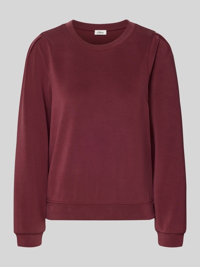 s.Oliver RED LABEL Regular Fit Sweatshirt aus Modal-Mix Bordeaux 2