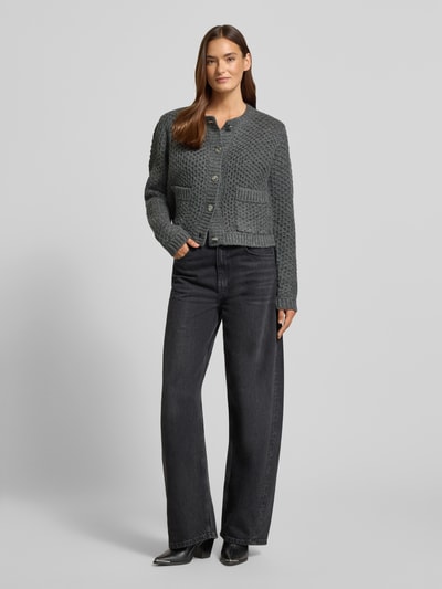 Copenhagen Muse Kurtka z dzianiny z listwą guzikową model ‘COLETTE’ Ciemnoszary melanż 1