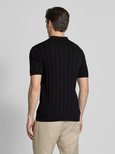 MCNEAL Regular Fit Strickpolo mit Strukturmuster Black 5
