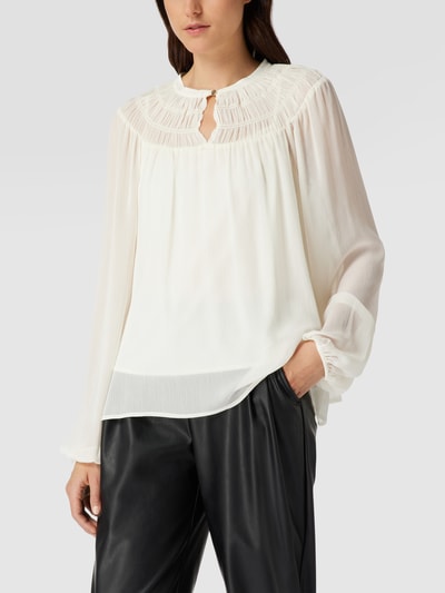 JOOP! Blouse met labeldetail Ecru - 4