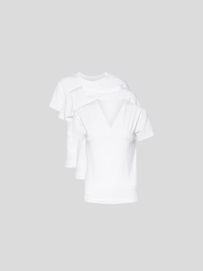 MM6 Maison Margiela T-Shirt mit Label-Stitching im 3er-Pack Weiss 2