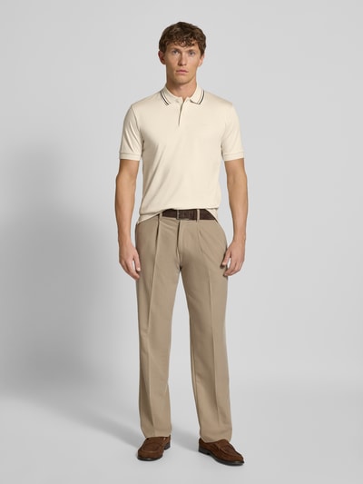 BOSS Slim Fit Poloshirt aus reiner Baumwolle Offwhite 1