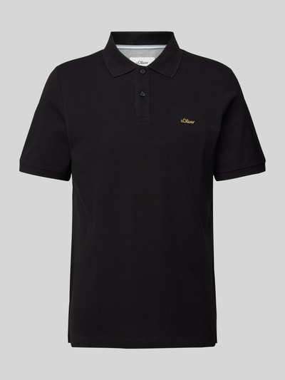 s.Oliver RED LABEL Regular Fit Poloshirt aus reiner Baumwolle mit Label Stitching Black 2