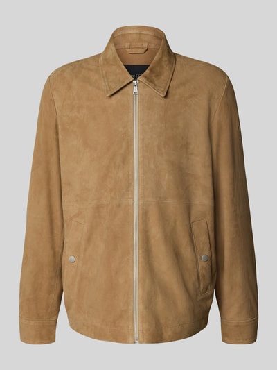 Marc O'Polo Regular Fit Lederjacke aus reinem Ziegenleder Camel 2