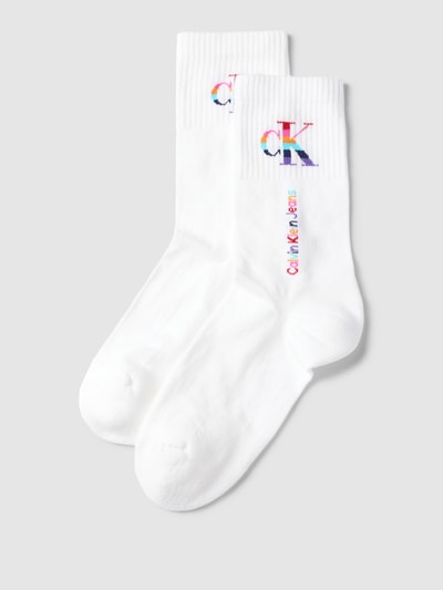 Calvin Klein Jeans Socken mit Label-Details im 2er-Pack Weiss 1