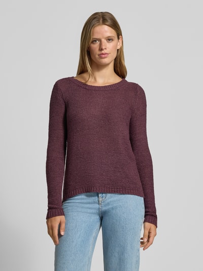 ONLY Regular Fit Pullover mit U-Boot-Ausschnitt Modell 'GEENA' Pflaume 4