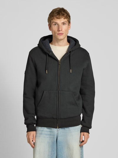 Superdry Bluza rozpinana z kapturem i kieszenią kangurką Grafitowy 4
