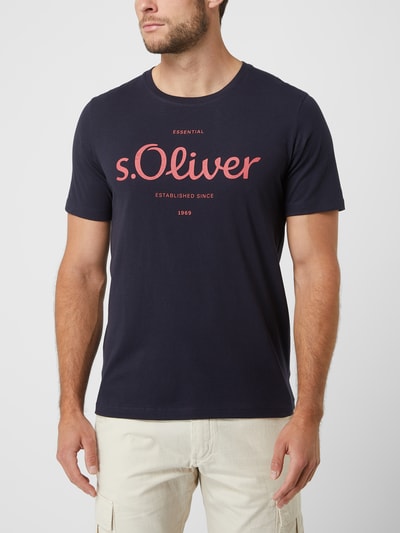 s.Oliver RED LABEL Regular Fit T-Shirt mit Logo-Print  Marine 4